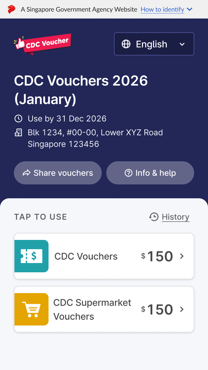 Sample Voucher Homepage